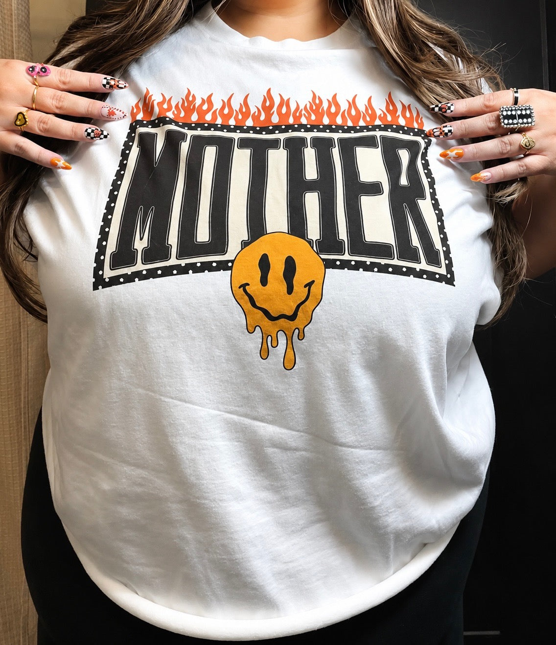 Mother Flames Smiley Graphic Tee