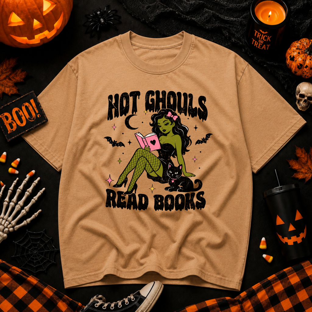 Hot Ghouls Read Books Graphic Tee