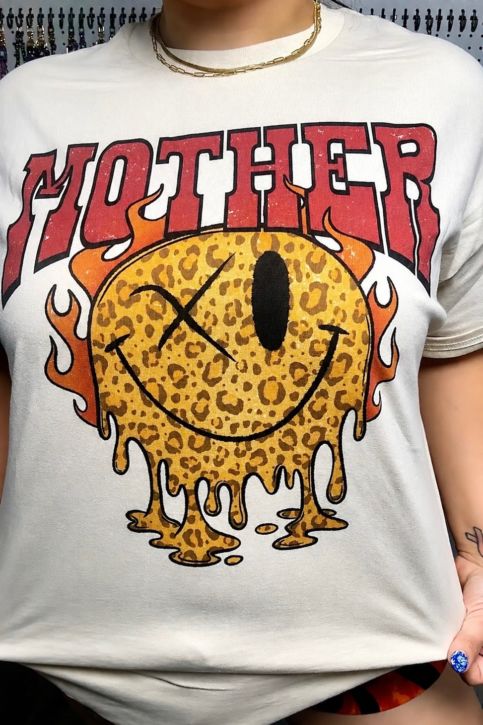 Mother Leopard Smiley Graphic Tee