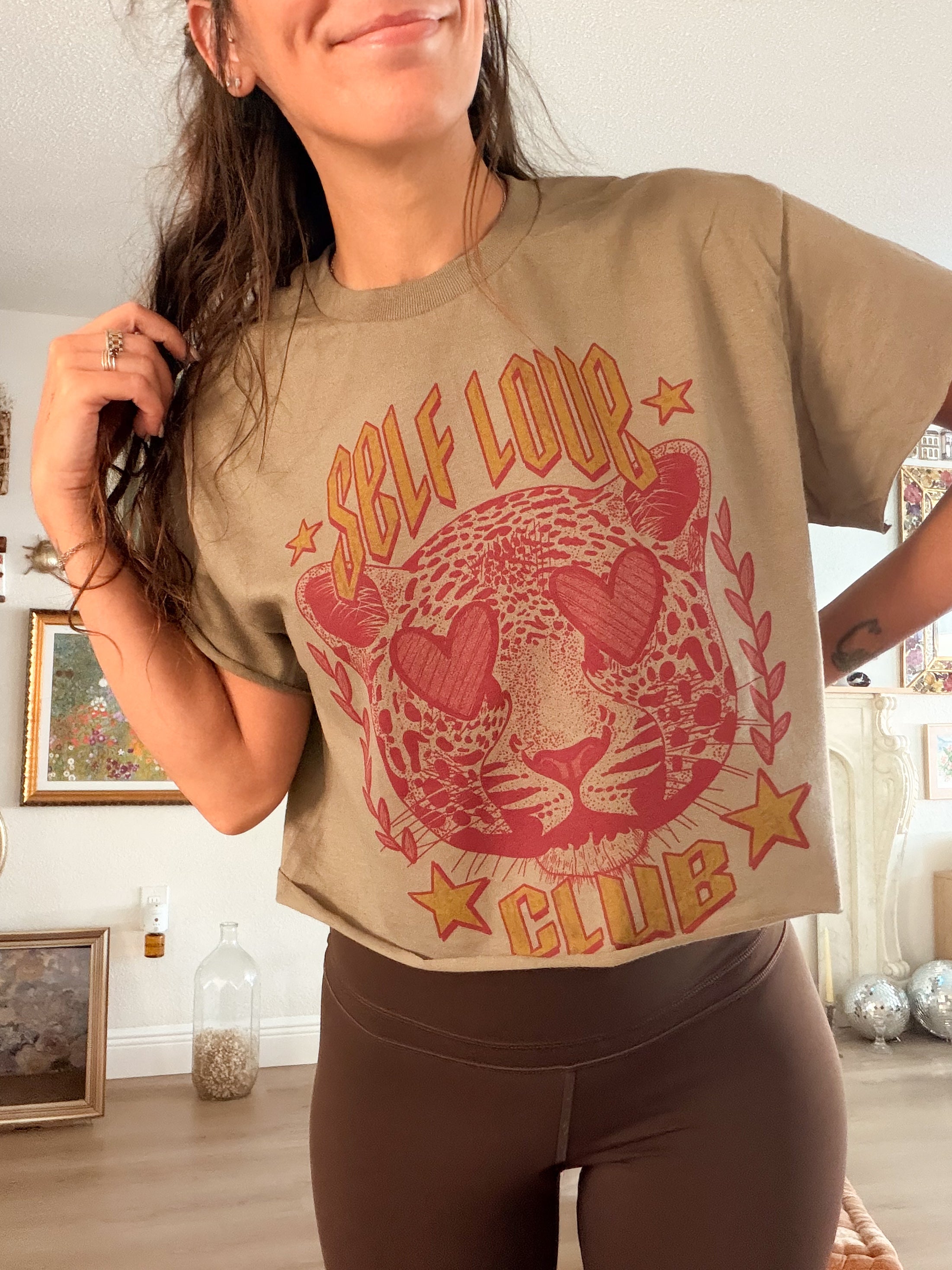 Self Love Club Leopard Graphic Tee