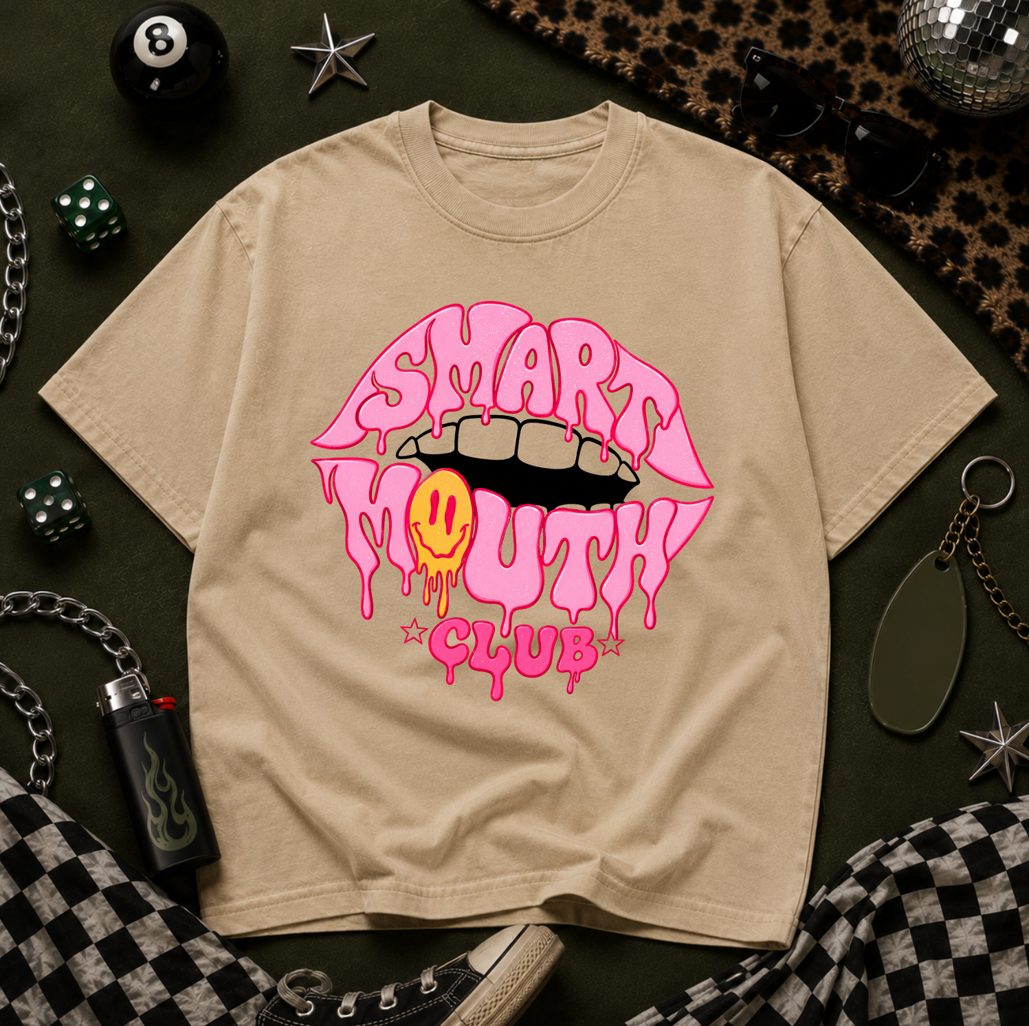 Pink Smart Mouth Graphic Tee
