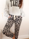 Grey Leopard Lightweight Woven Lounge Pants