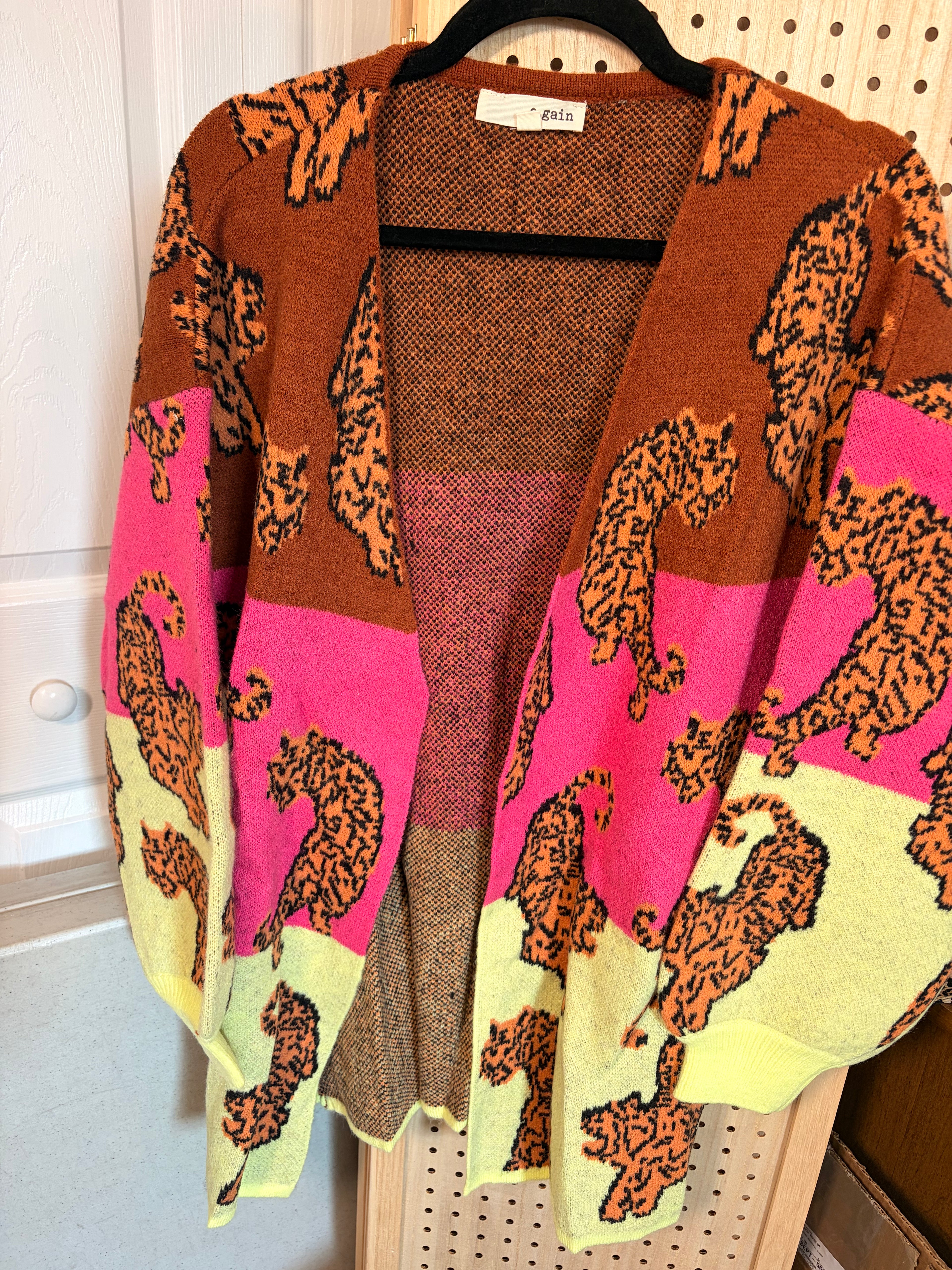 Plus Size Hot Pink Tiger Cardigan