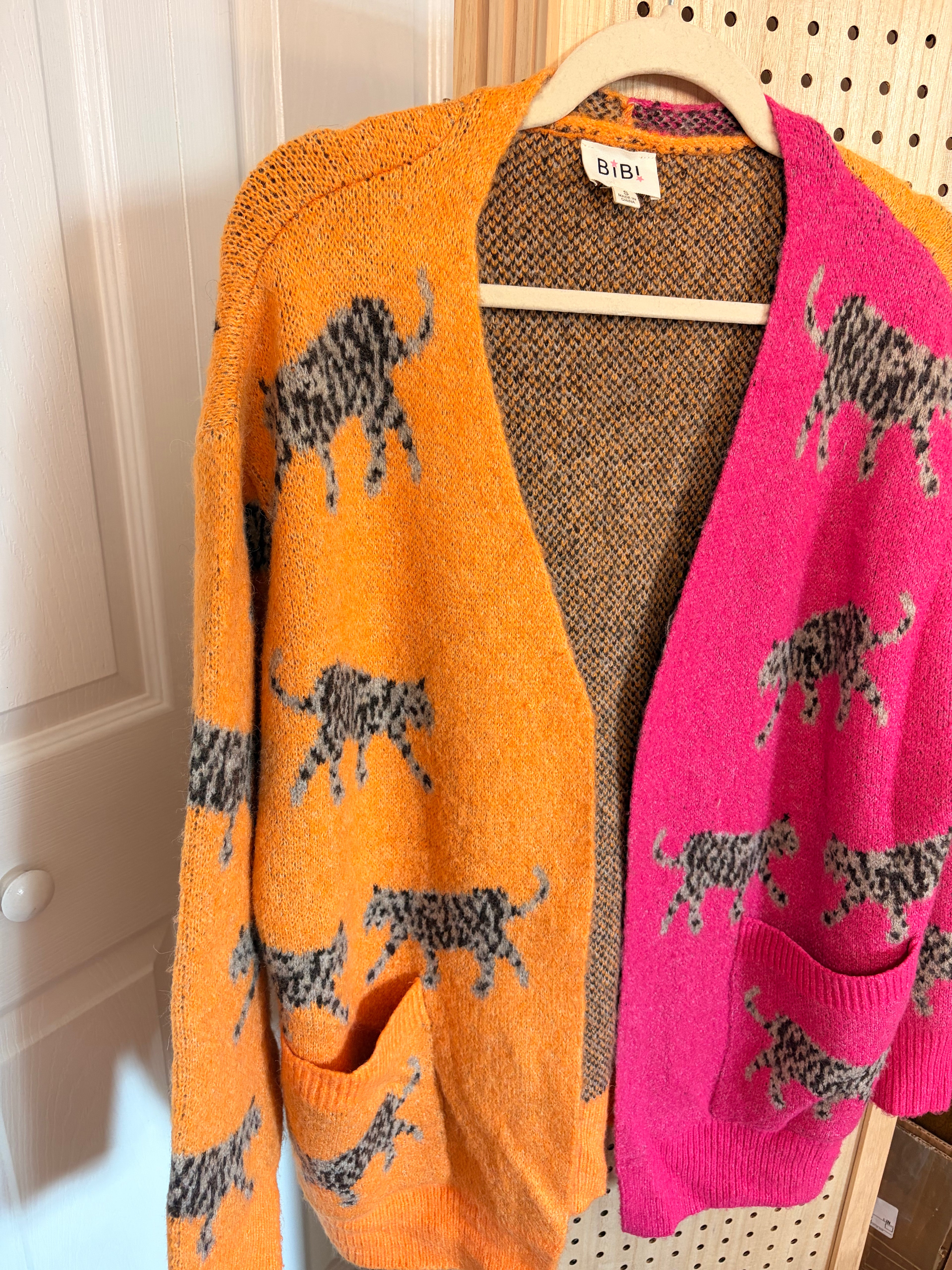 Orange Fuchsia Tiger Cardigan