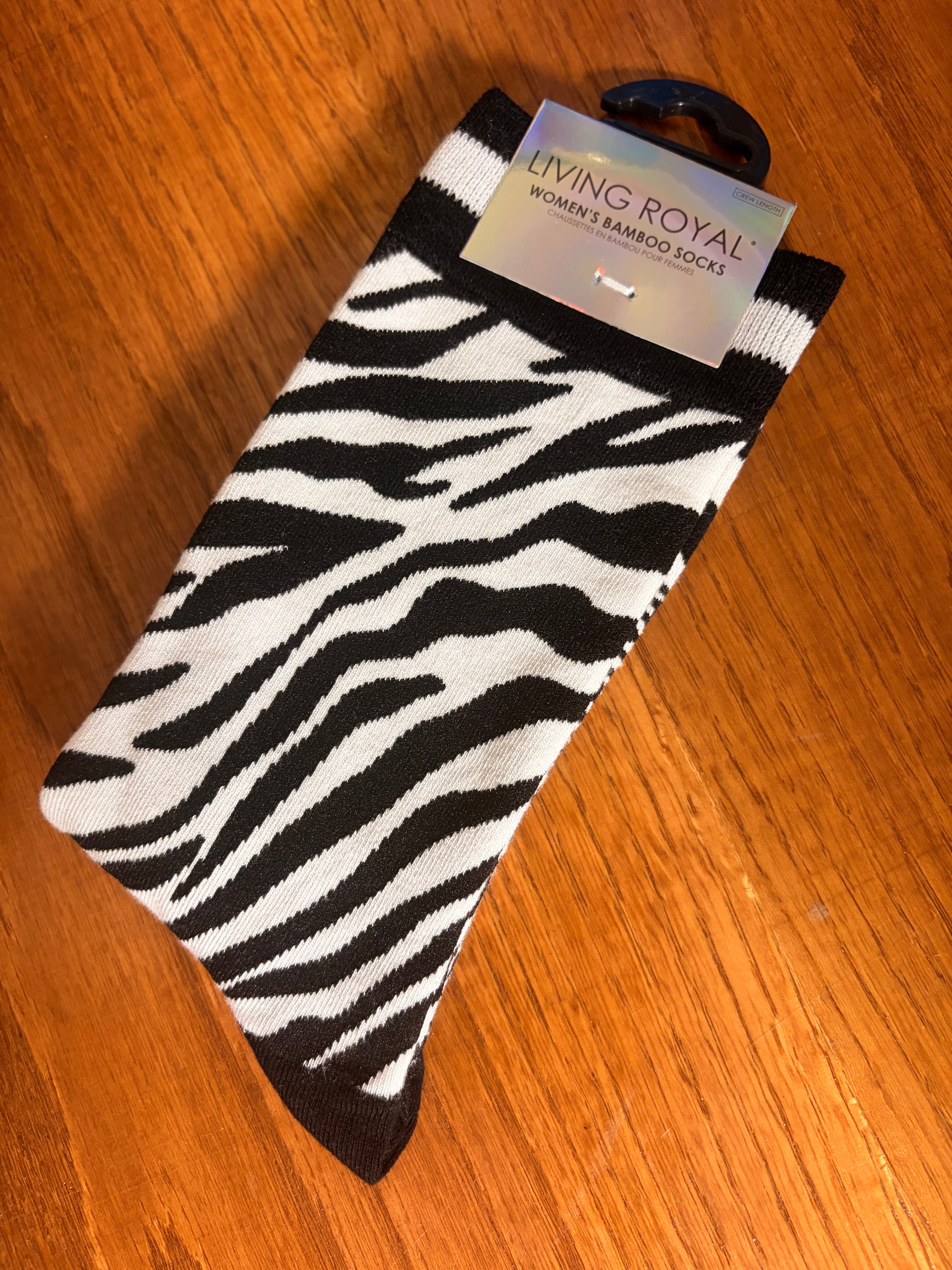 Zebra Crew Socks