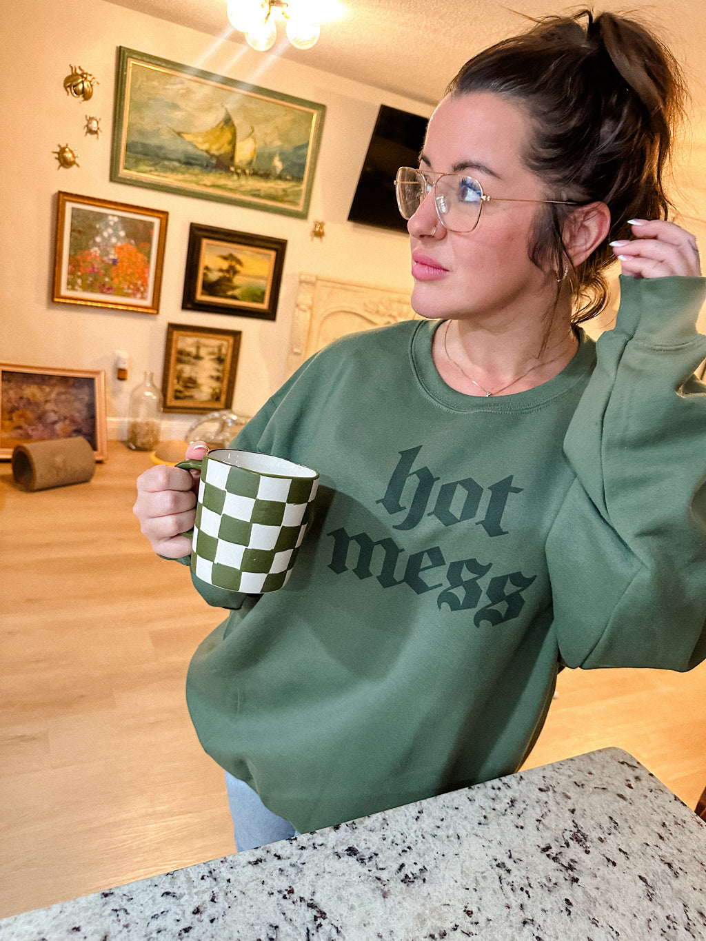 Hot Mess Color On Color Graphic Top