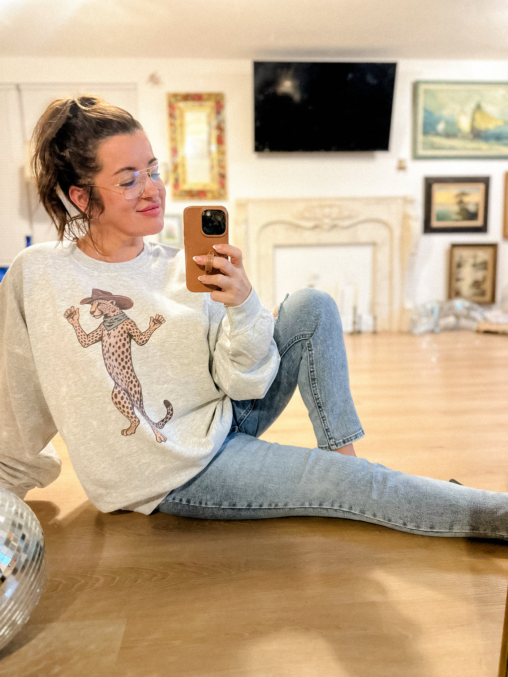 Cowboy Cheetah Graphic Top