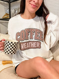 Faux Yarn Coffee Weather Graphic Top