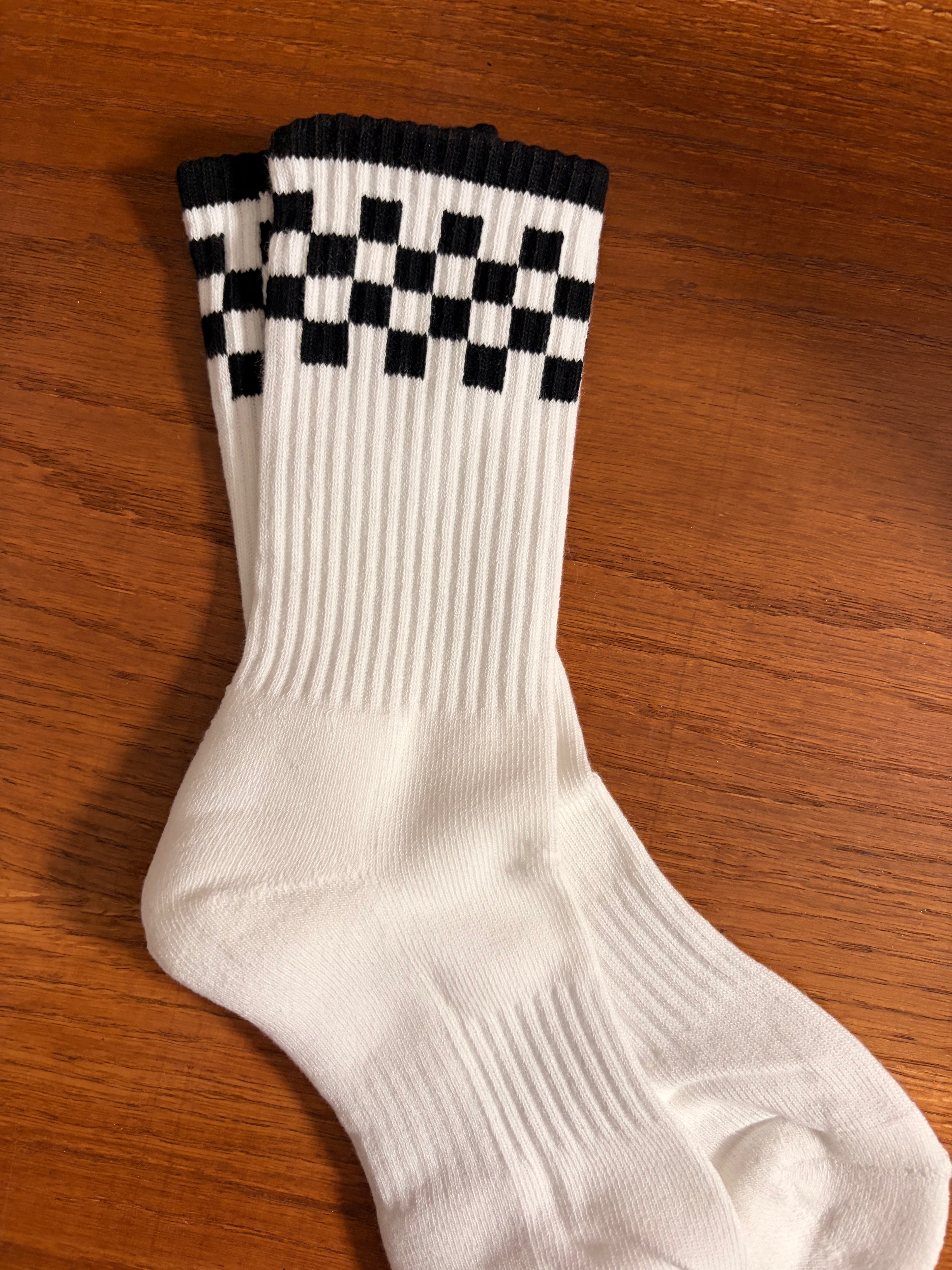 Checkered Top Crew Socks