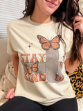 Stay Kind Butterflies Graphic Top