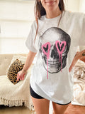 Heart Eyed Skull Graphic Top