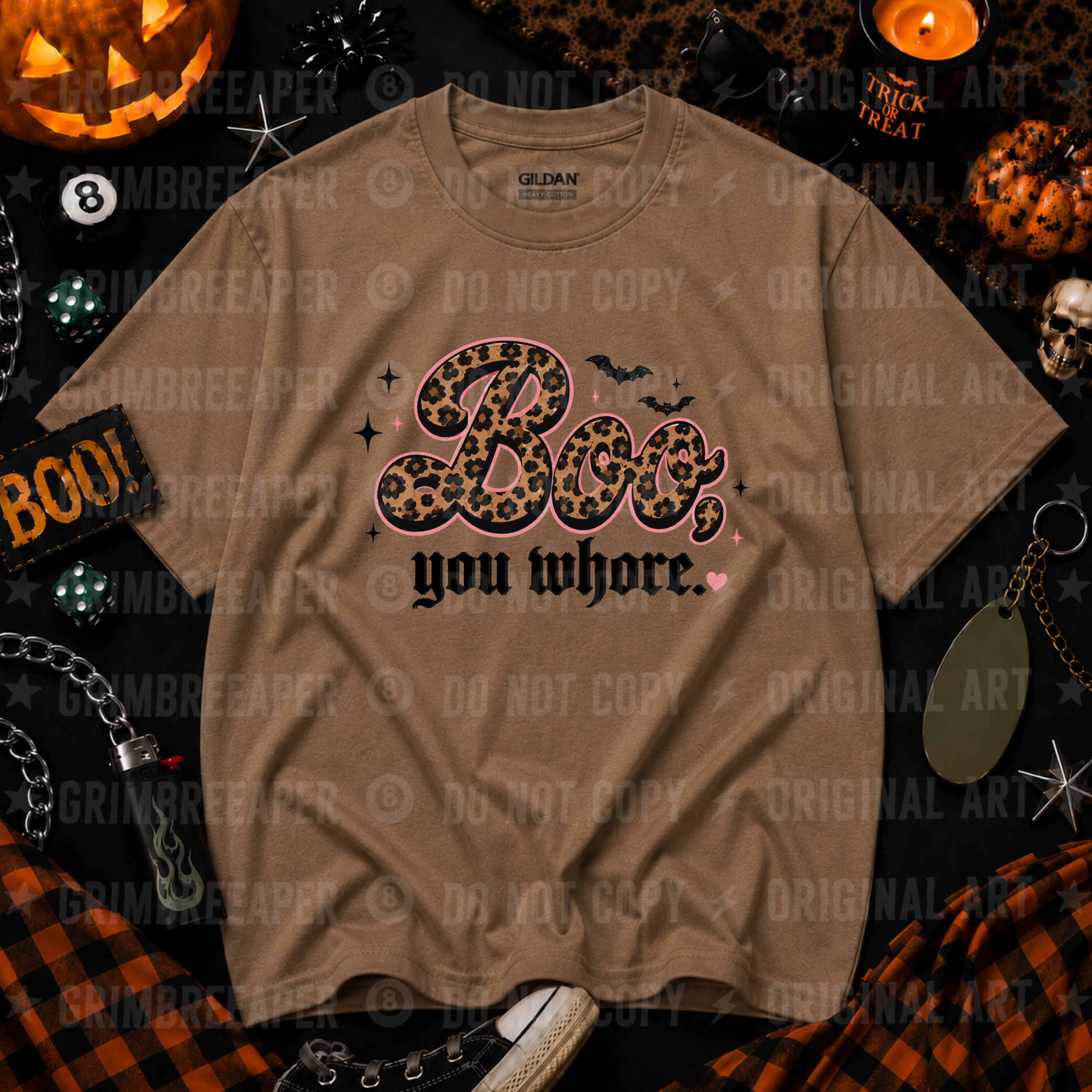 Leopard Boo You Whore Graphic Tee