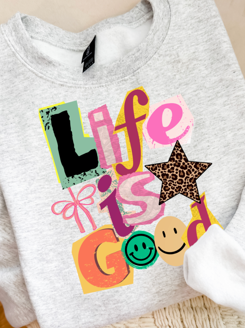 Life Is Good Preppy Graphic Top