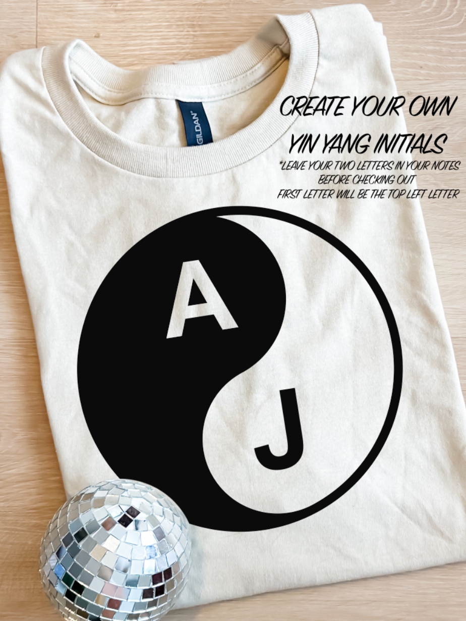Custom Yin Yang Letters Graphic Top