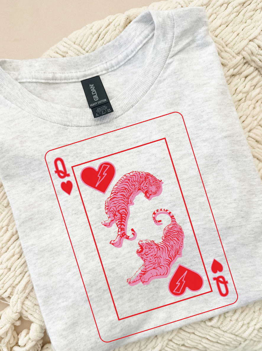 Youth Tiger Queen Of Hearts Graphic Tee