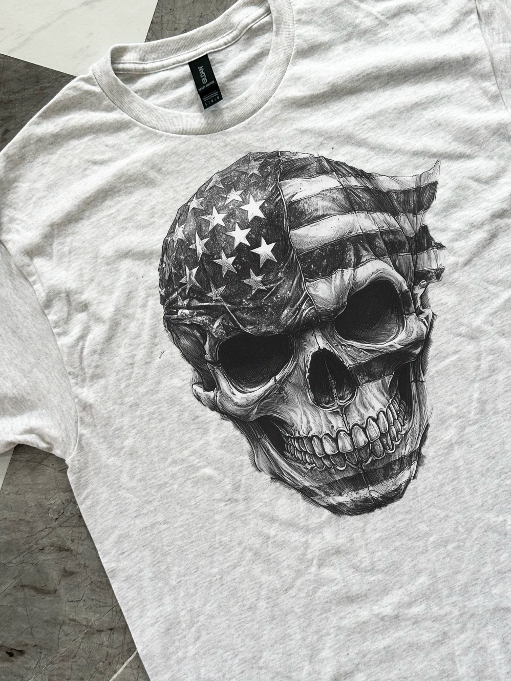 Men's Flag Skull Graphic Tee
