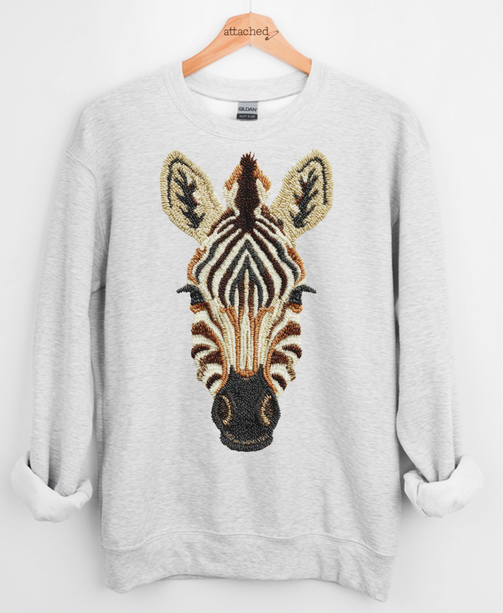 Faux Yarn Zebra Graphic Top