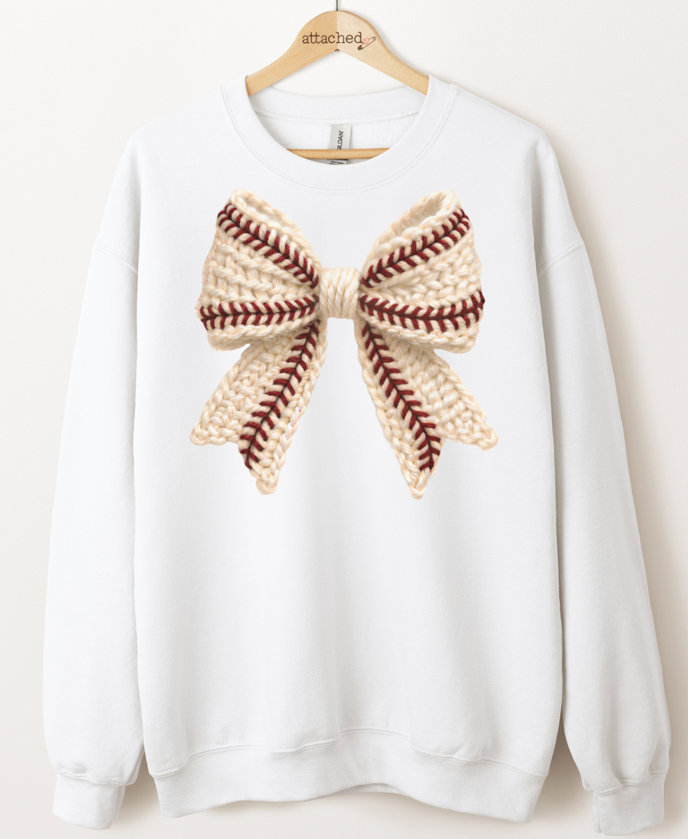 Choose Your Faux Yarn Sports Bow Graphic Top