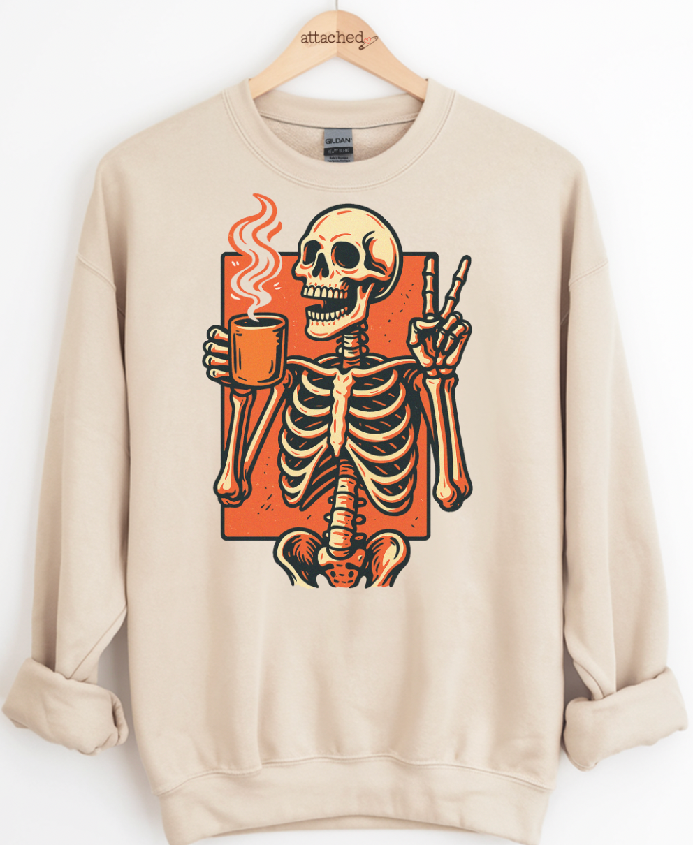 Skeleton Coffee Graphic Top