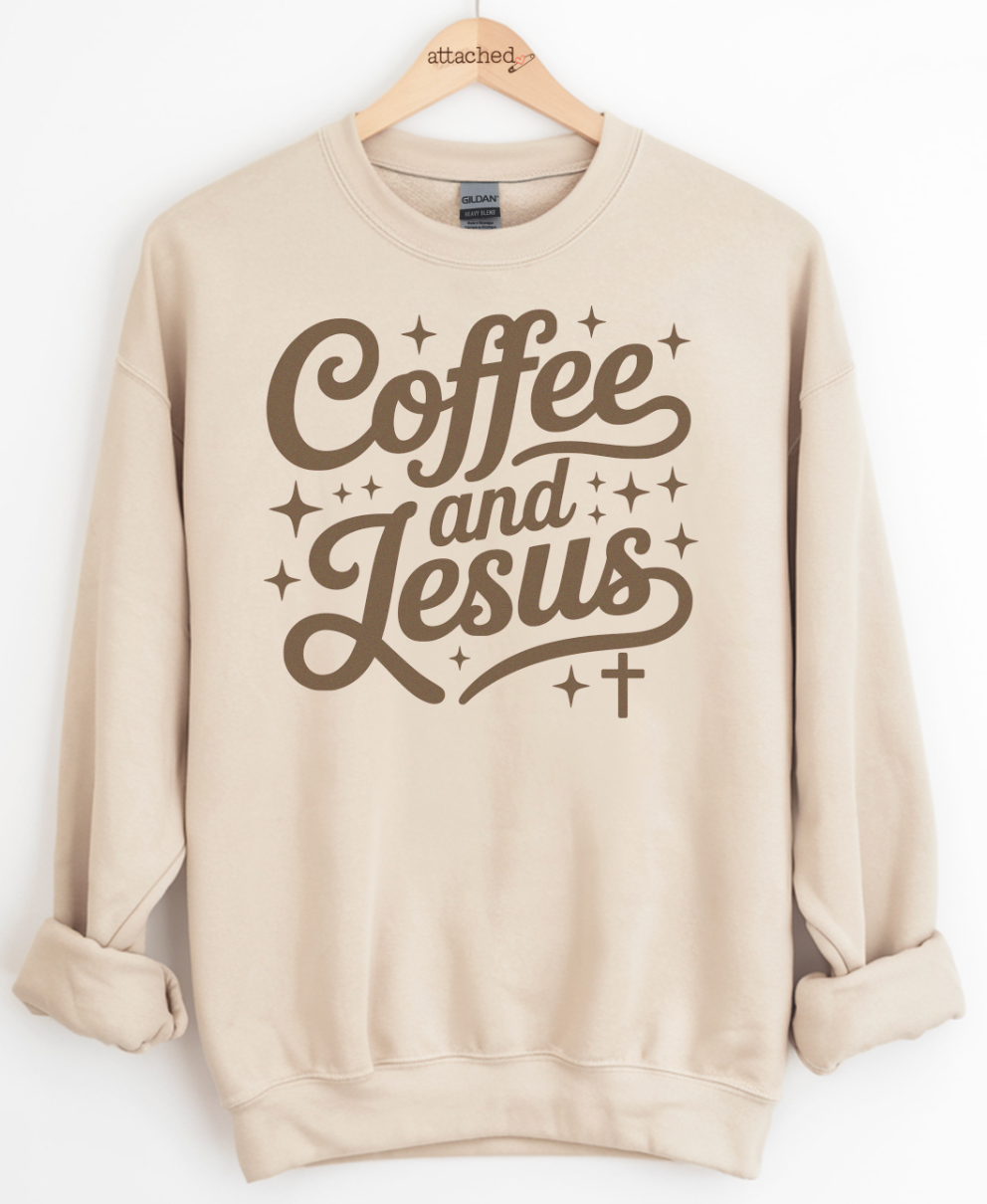 Coffee And Jesus Color On Color Graphic Top