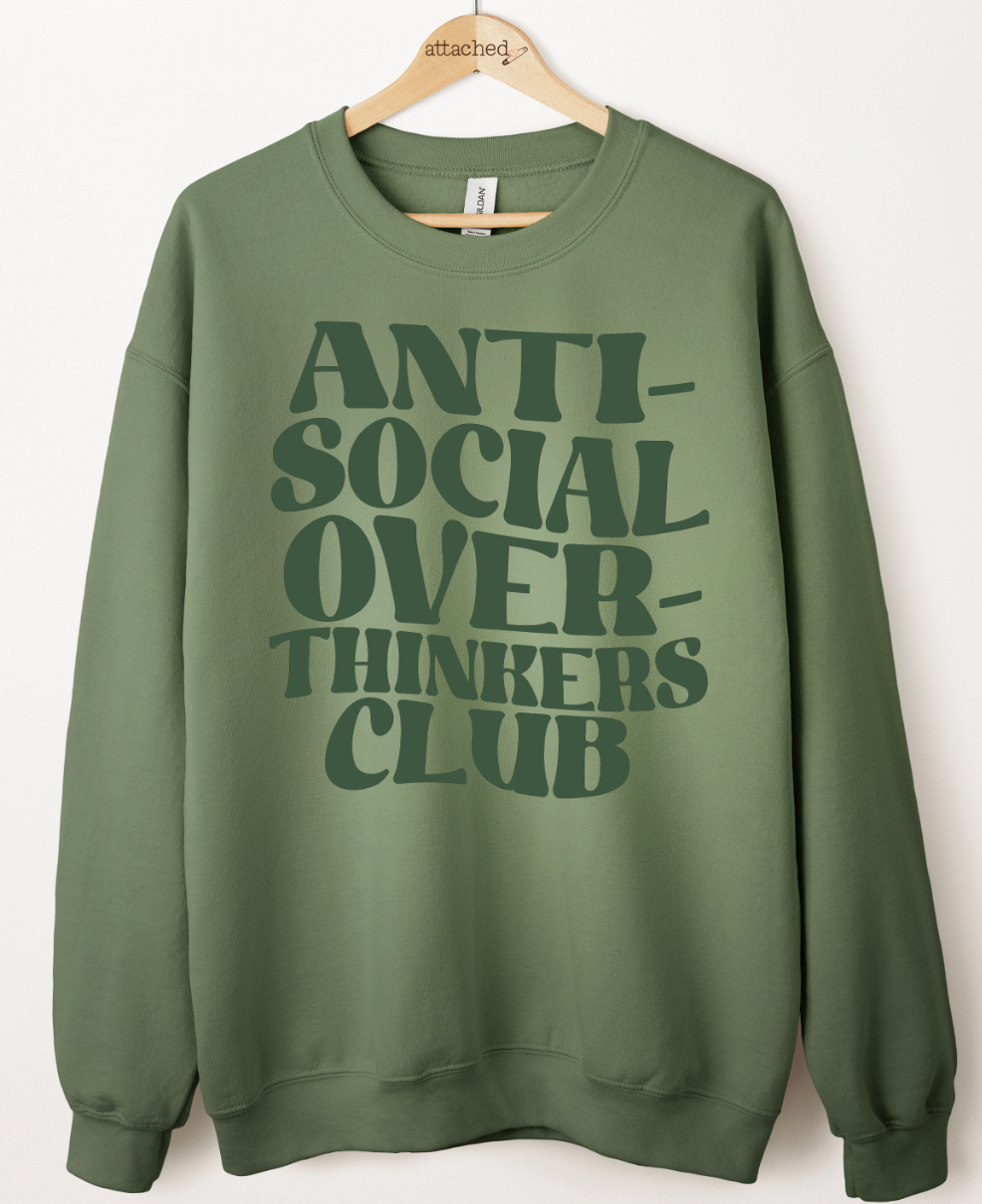 Anti-Social Overthinkers Club Color On Color Graphic Top