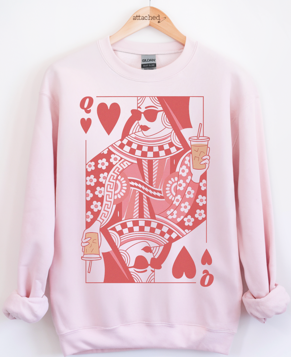 Iced Coffee Queen Card Graphic Top