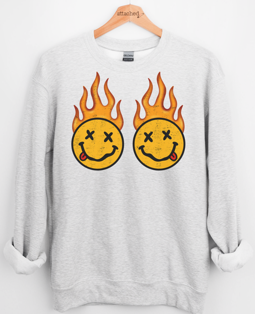Smiley Flames Graphic Top