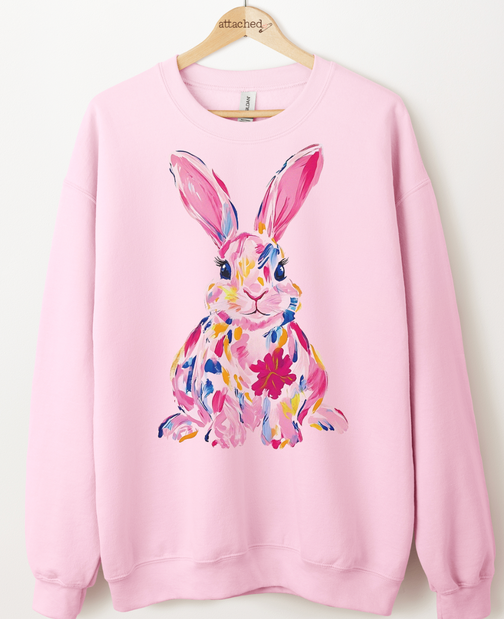 Paint Stroke Bunny Graphic Top