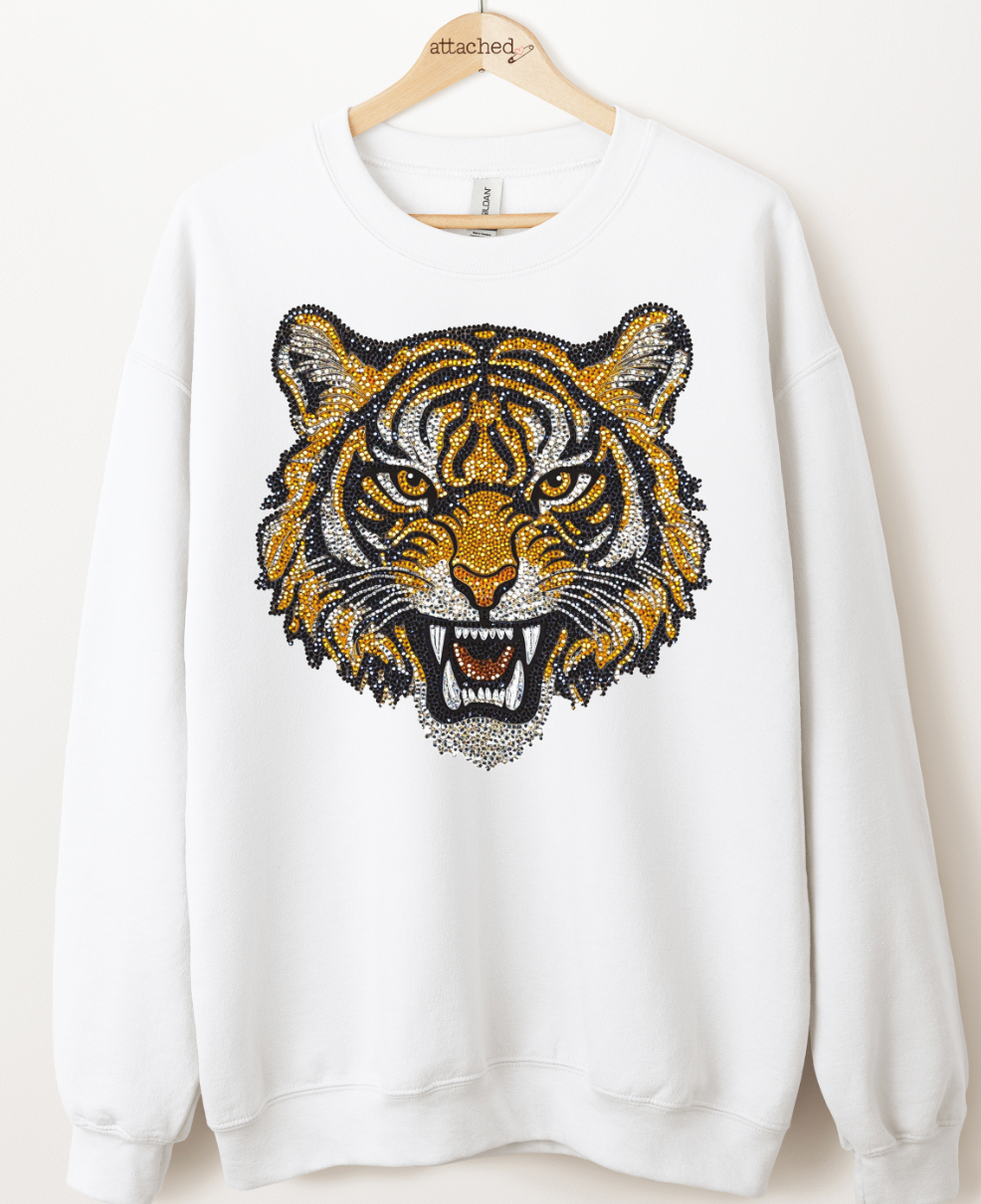 Faux Jewel Tiger Graphic Top