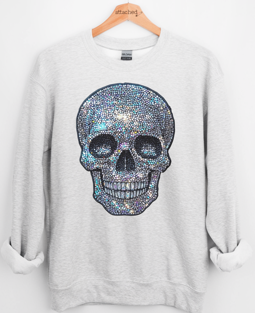Faux Jewel Skull Graphic Top