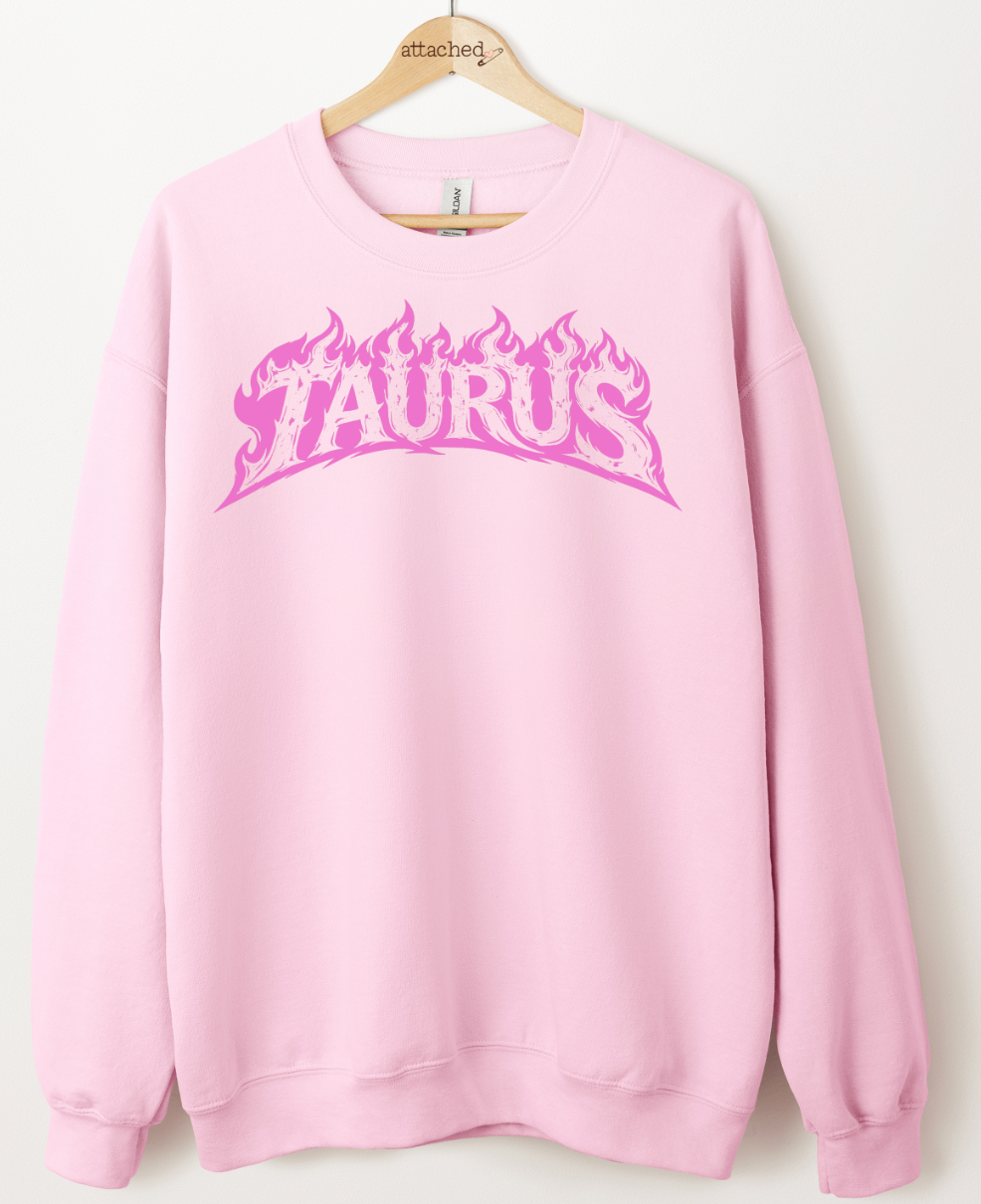 Zodiac Flames Color On Color Graphic Top