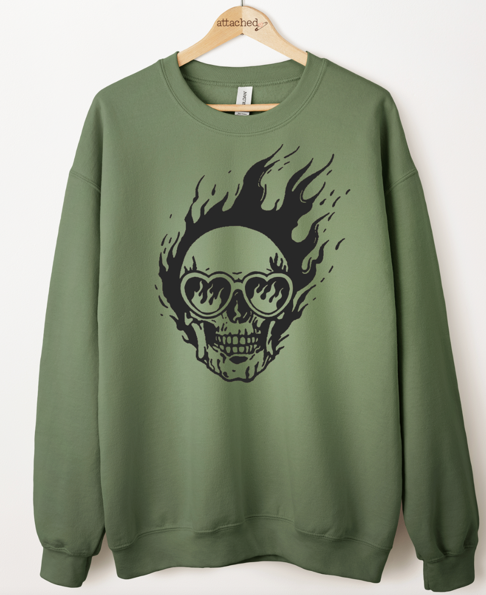 Flame Skull Graphic Top