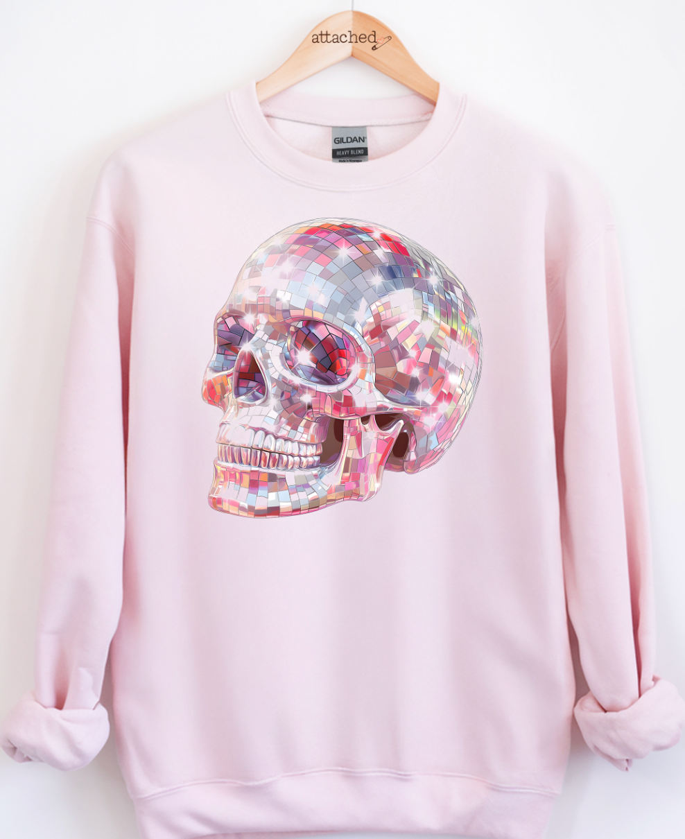 Faux Disco Skull Graphic Top