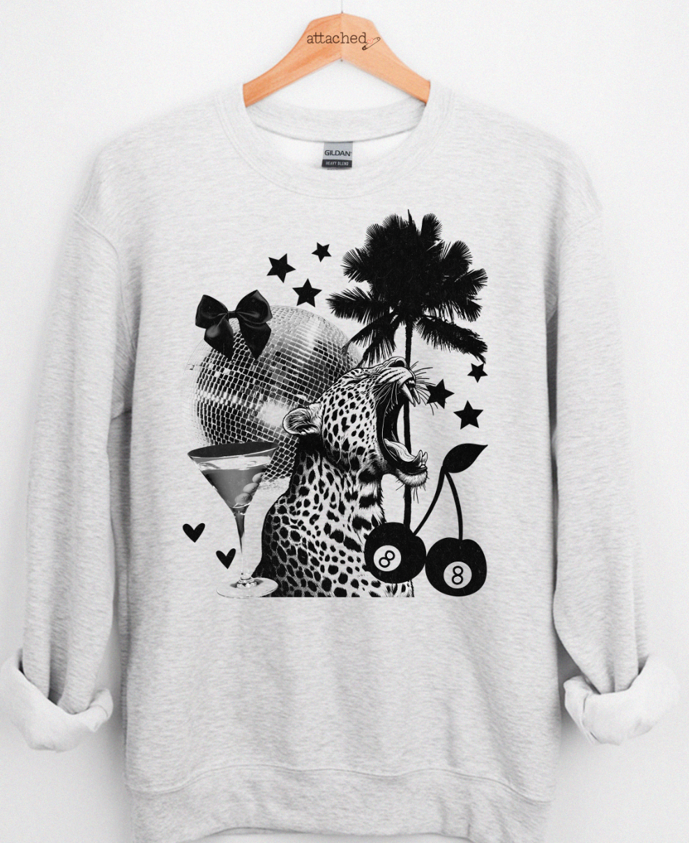 Trendy Leopard Collage Graphic Top