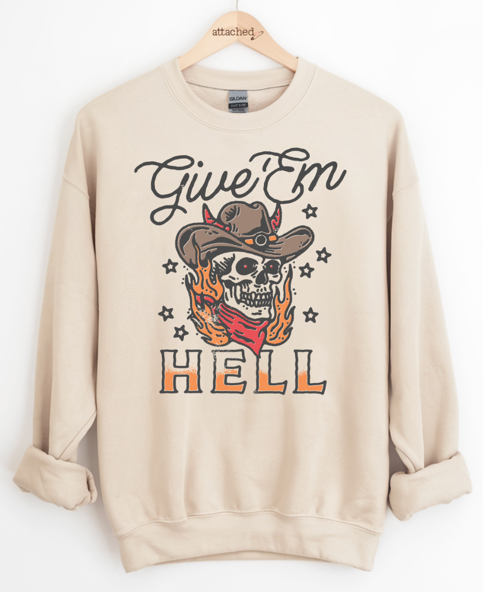 Give 'Em Skull Graphic Top