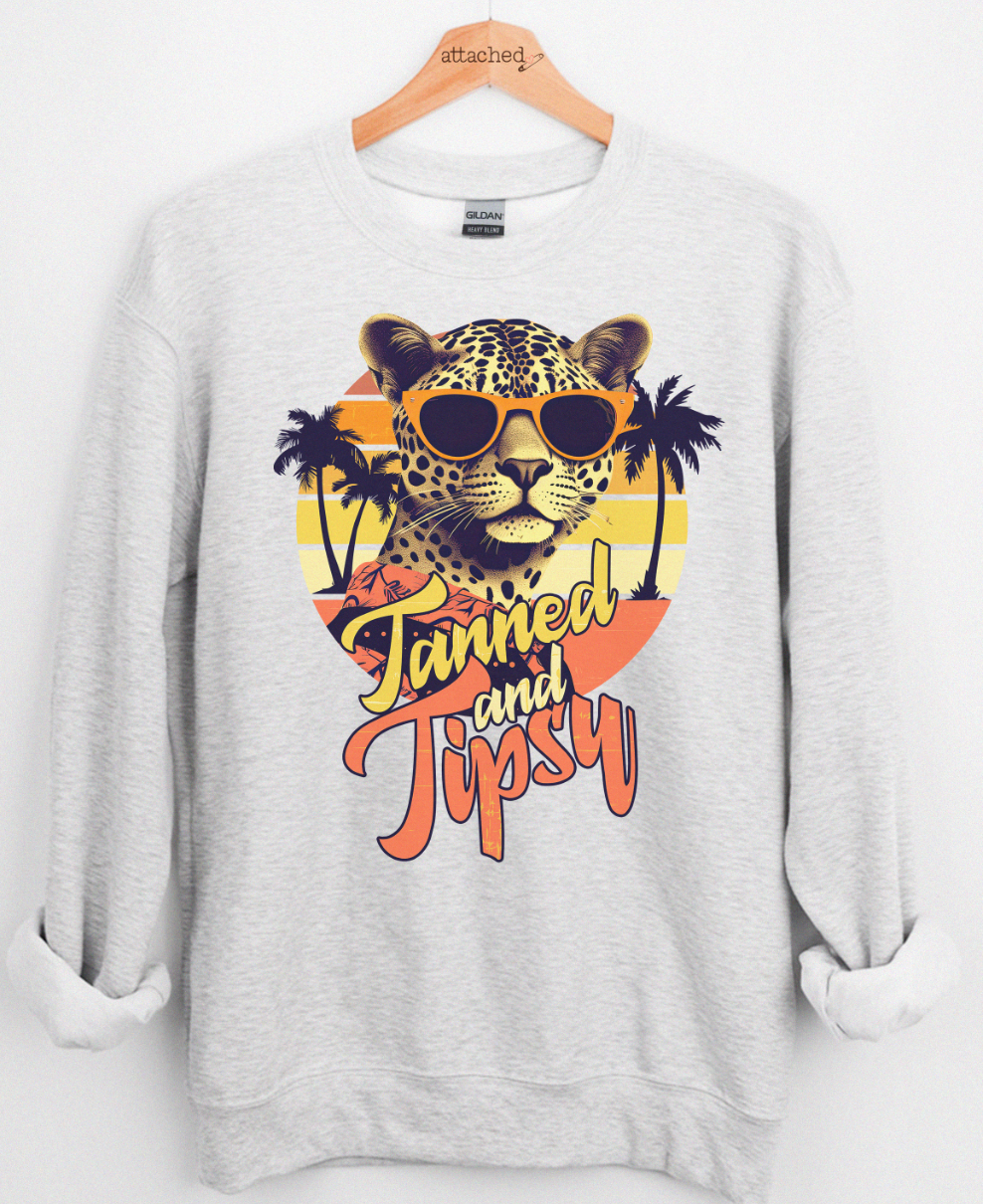 Tanned And Tipsy Leopard Graphic Top