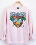 Retro Summer Vibes Leopard Graphic Top
