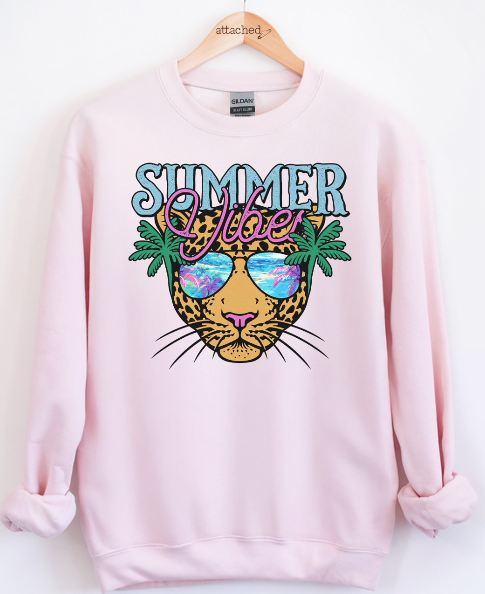 Retro Summer Vibes Leopard Graphic Top