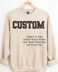 CUSTOM Leopard Checkered Word Graphic Top