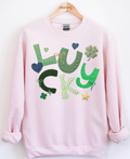Faux Patchwork Lucky Graphic Top