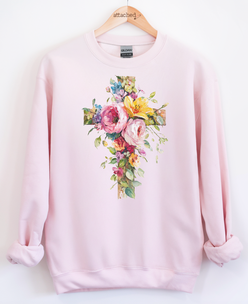 Floral Cross Graphic Top