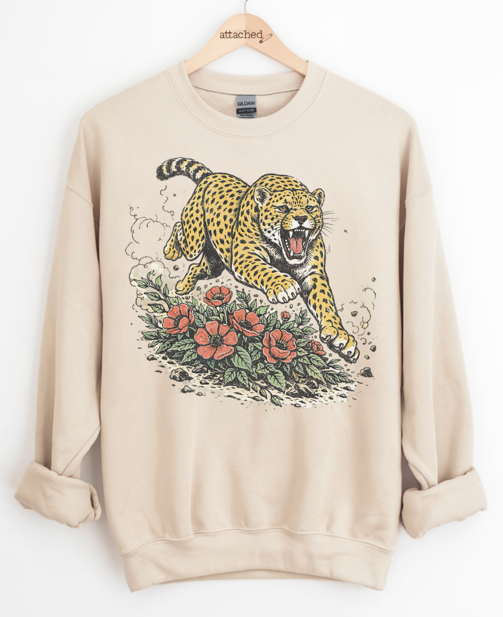Roaring Leopard Graphic Top