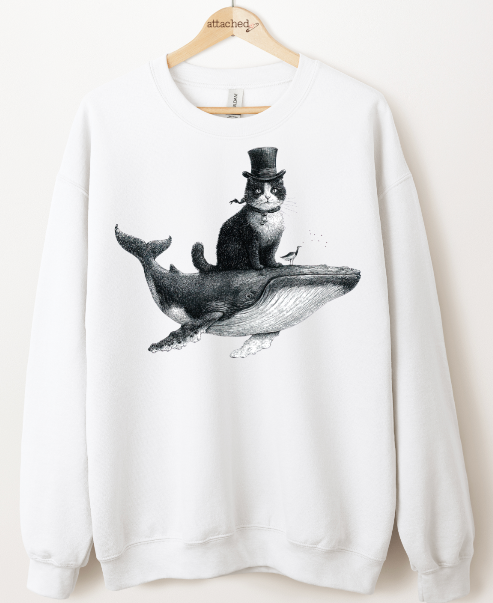 Studious Cat Whale Graphic Top