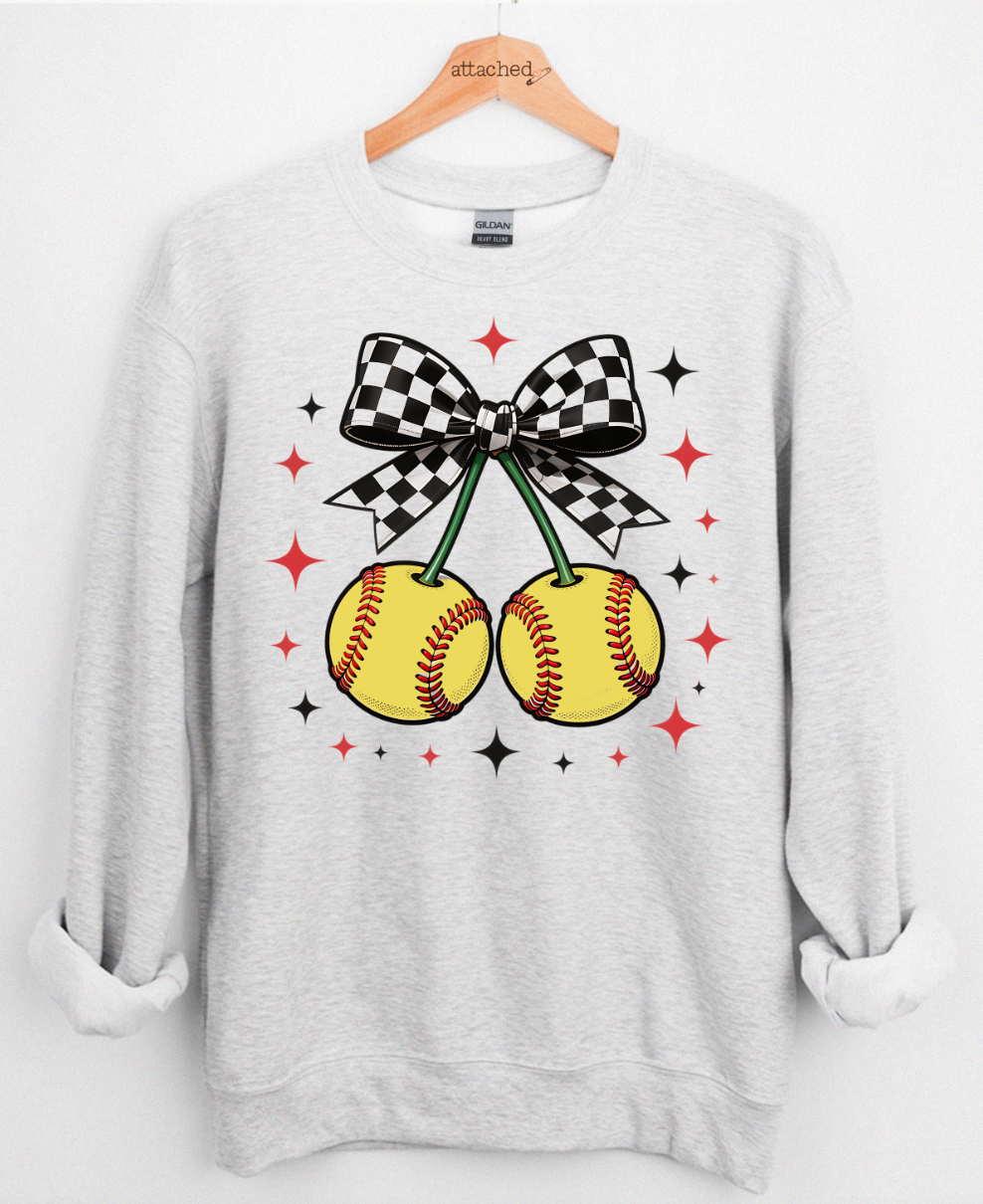 CHOOSE Base/Soft Ball Cherries Graphic Top