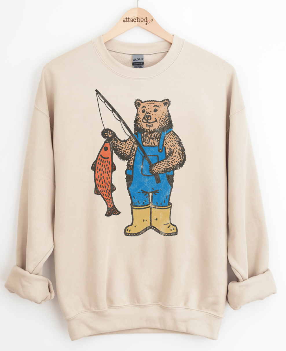 Fishing Bear Graphic Top