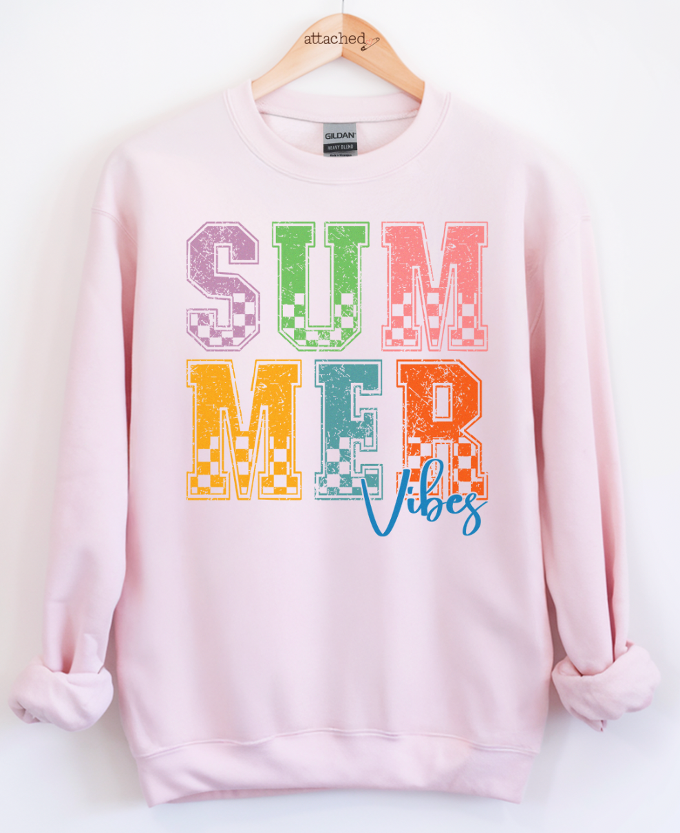 Checker Summer Vibes Graphic Top