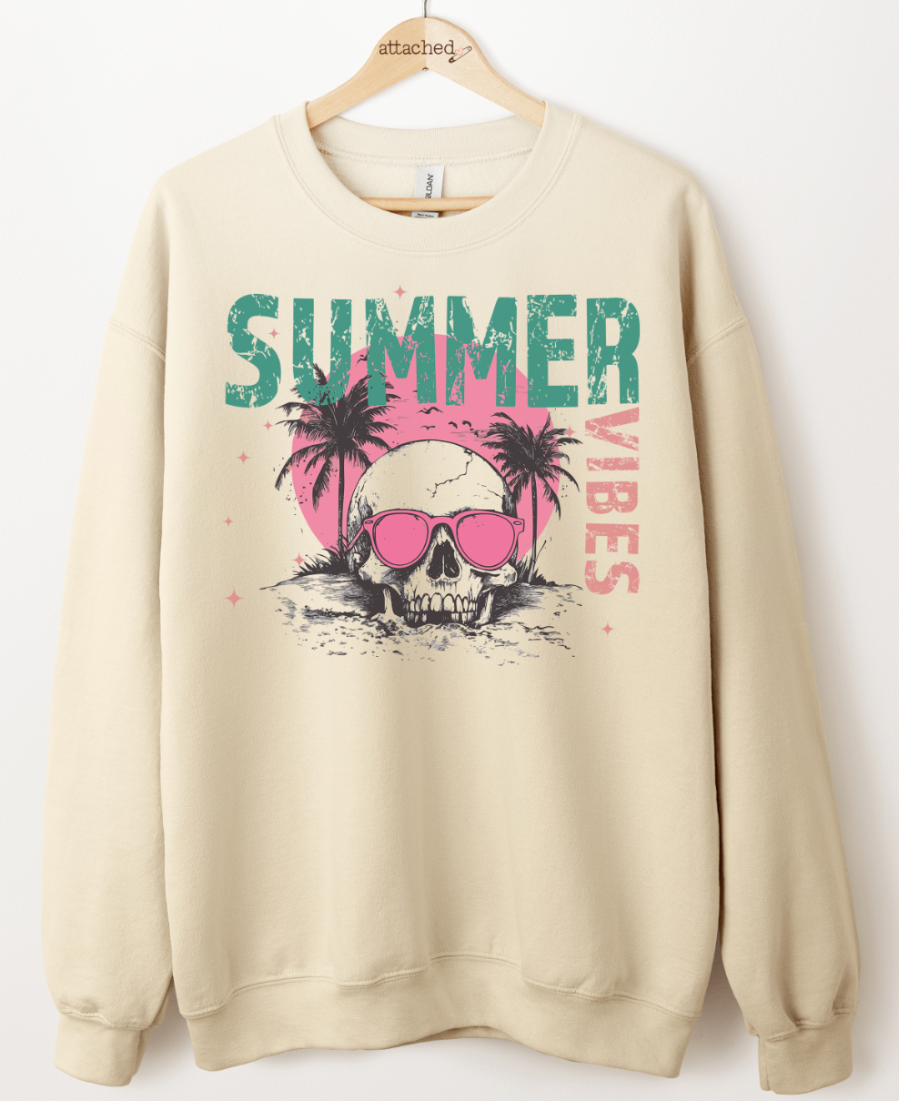 Skull Summer Vibes Graphic Top