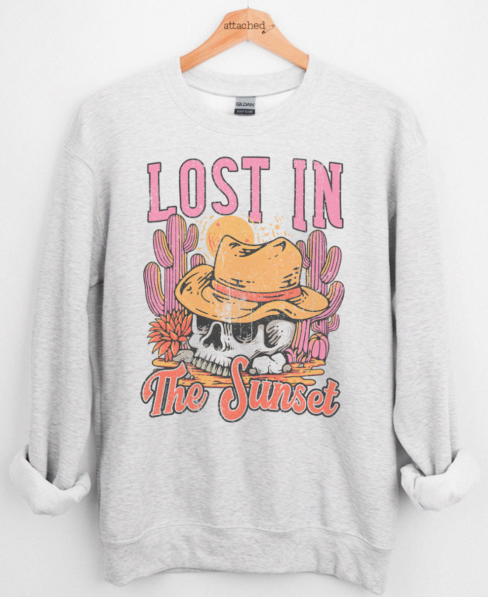 Lost In The Sunset Skull Graphic Top