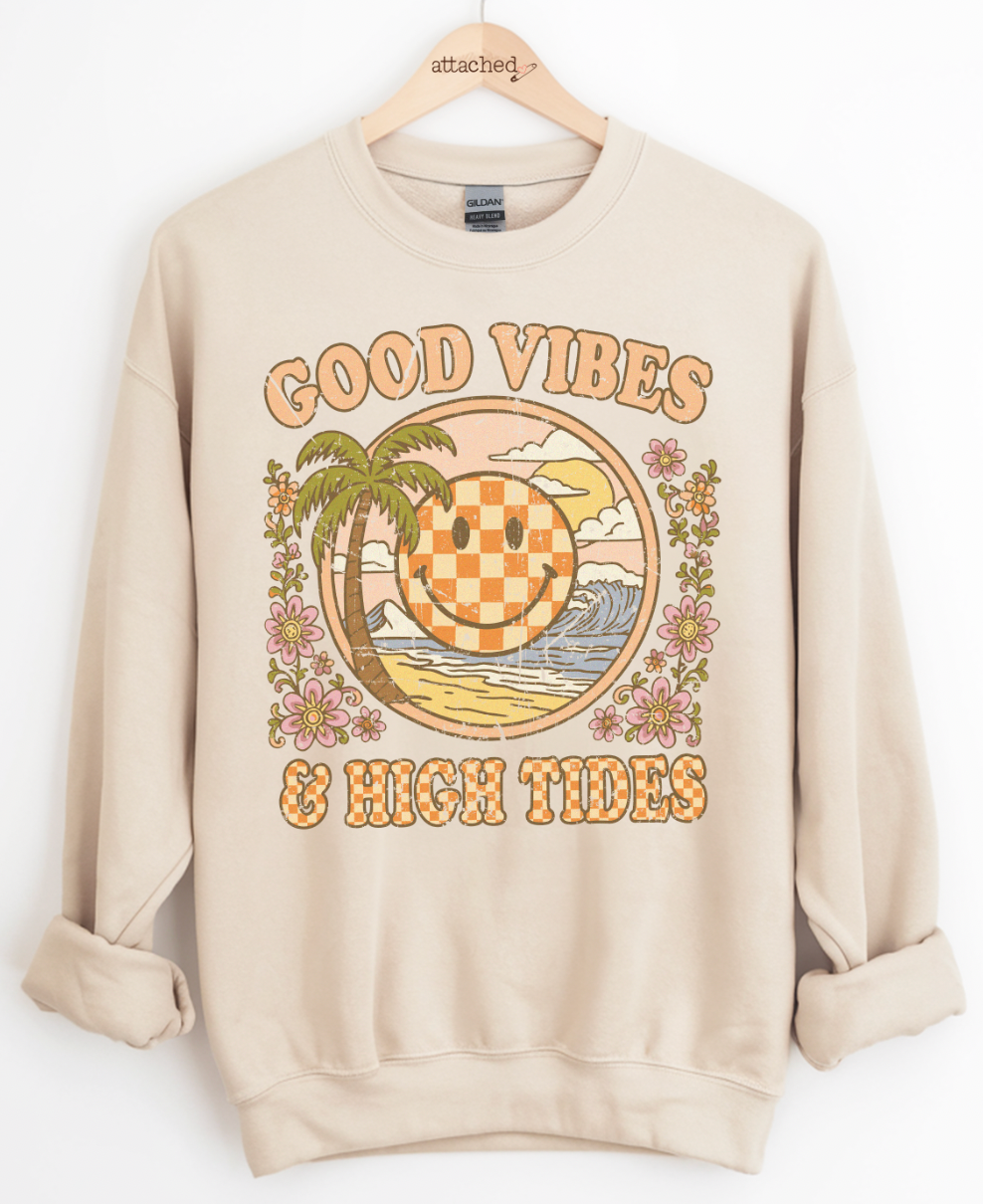 Checker Good Vibes & High Tides Graphic Top
