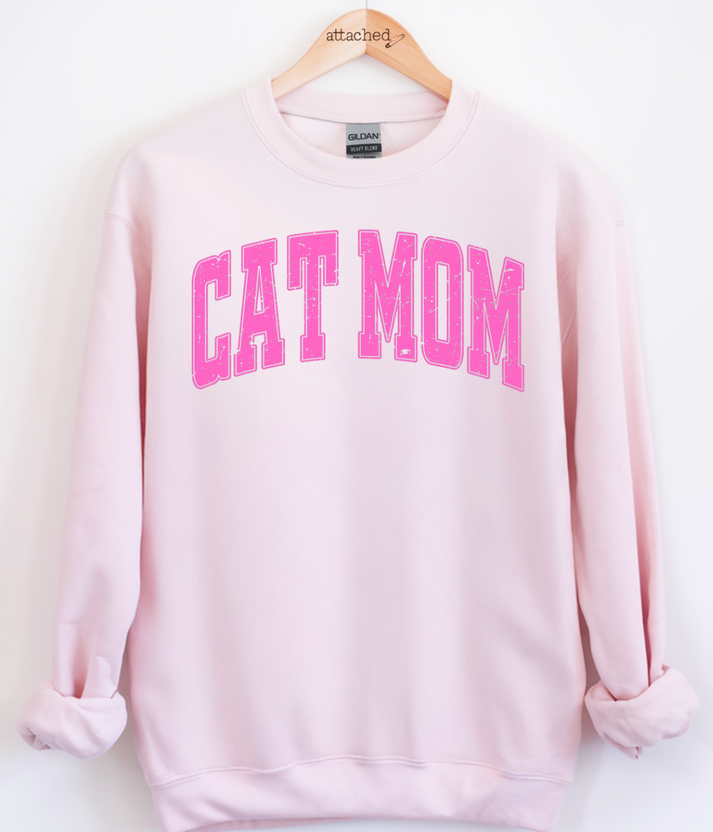 Cat Mom Color On Color Graphic Top